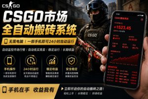 24小时自动监控CS饰品市场，手机即可完成全部操作实现自动搬砖盈利，日入300+【揭秘】-网赚36计