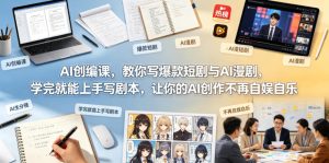 AI创编课,教你写爆款短剧与AI漫剧,学完就能上手写剧本,让你的AI创作不再自娱自乐-网赚36计