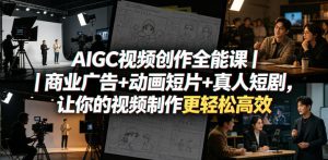 AIGC视频创作全能课|商业广告+动画短片+真人短剧,让你的视频制作更轻松高效-网赚36计