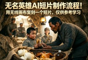 无名英雄AI短片制作流程！用无线画布复刻一个短片，仅供参考学习-网赚36计