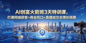 AI创富火箭班3天特训课,打通同城获客+商业风口+直播成交全增长链路,2026年4月新课-网赚36计