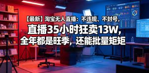 【最新】淘宝无人直播：不违规、不封号，直播35小时狂卖13W，全年都是旺季，还能批量矩阵操作【揭秘】-网赚36计