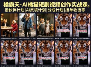 橘霸天·AI橘猫短剧视频创作实战课,撸伙伴计划|AI灵境计划|分成计划|接单收徒等-网赚36计
