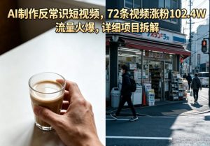 AI制作反常识短视频,72条视频涨粉102.4W,流量火爆,详细项目拆解-网赚36计