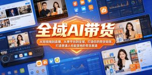 全域AI带货,从短视频到直播,从单平台到全域,打造你的带货矩阵,打造普通人也能落地的带货赛道-网赚36计