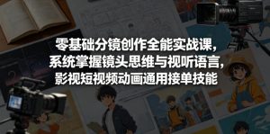 零基础分镜创作全能实战课,系统掌握镜头思维与视听语言,影视短视频动画通用接单技能-网赚36计