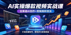 AI实操爆款视频实战课,全赛道AI创作+剪辑高阶技法,打造流量账号,解锁多元变现收益-网赚36计