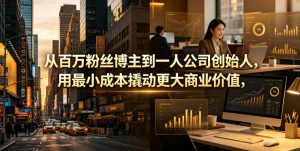 从百万粉丝博主到一人公司创始人，用最小成本撬动更大商业价值-网赚36计