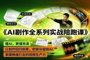 AI剧作全系列实战陪跑课,懂AI,更懂导演,让创作回归创意,把复杂留给AI,掌握降维打击的视频生产力-网赚36计