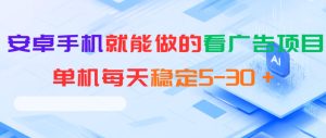 安卓手机就能做的看广告项目，单机每天稳定5-30＋-网赚36计