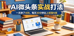 一天挣了408，AI微头条实战打法，每天30分钟比上班强N倍-网赚36计