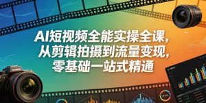 AI短视频全能实操全课，从剪辑拍摄到流量变现，零基础一站式精通-网赚36计