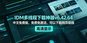 IDM多线程下载神器v6.42.64中文免费版，免费免激活，可以下载网页视频（例如飞书文档内的视频）-网赚36计
