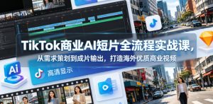 TikTok商业AI短片全流程实战课，从需求策划到成片输出，打造海外优质商业视频-网赚36计