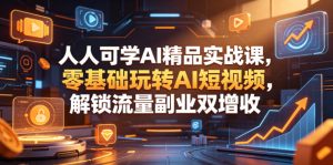 人人可学AI精品实战课，零基础玩转AI短视频，解锁流量副业双增收-网赚36计