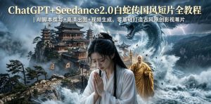 ChatGPT+Seedance2.0白蛇传国风短片全教程｜AI脚本撰写+高清出图+视频生成，零基础打造古风原创影视短片-网赚36计