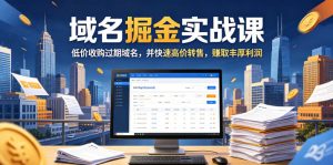 域名交易掘金实战课，低价收购过期域名，并快速高价转售，賺取丰厚利润【原创双语字幕】-网赚36计
