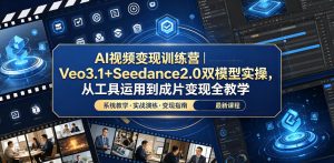 AI视频变现训练营|Veo3.1+Seedance2.0双模型实操,从工具运用到成片变现全教学-网赚36计