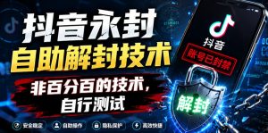 抖音永封自助解封技术,非百分百的技术,自行测试-网赚36计