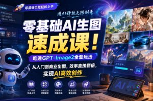 零基础AI生图速成课！吃透GPT-Image2全套玩法，从入门到商业出图，效率直接翻倍，实现AI高效创作-网赚36计