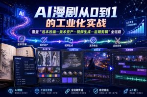 AI漫剧从0到1的工业化实战,覆盖“选本改编—美术资产—视频生成—后期剪辑”全链路(更新6月)-网赚36计