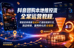 抖音团购本地推投流全案运营教程,帮助实体商家低成本打通短视频引流、到店核销、复购转化的全链路-网赚36计