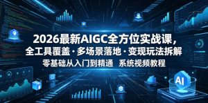 2026最新AIGC全方位实战课,全工具覆盖・多场景落地・变现玩法拆解,零基础从入门到精通系统视频教程-网赚36计