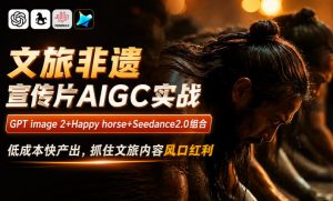 文旅非遗宣传片AIGC实战,GPT image 2+Happy horse+Seedance2.0组合,低成本快产出,抓住文旅内容风口红利-网赚36计