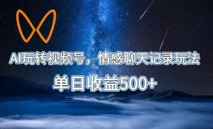AI玩转视频号，情感聊天记录玩法，单日收益500+【揭秘】-网赚36计