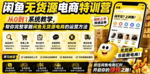 闲鱼无货源电商特训营，从0到1系统教学，帮你完整掌握闲鱼无货源电商的运营方法-网赚36计