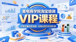 某电商学院淘宝培训VIP课程，各种经典有用的流量获取秘籍，改善运营产品没利润的处境（2026年6月）-网赚36计