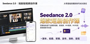 Seedance 2.0短剧短视频创作课，零基础快速产出爆款短剧、短视频、MV内容，落地做账号实现变现-网赚36计