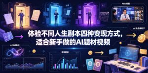 体验不同人生副本四种变现方式，适合新手做的AI题材视频-网赚36计