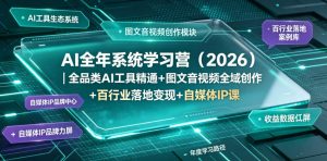 AI全年系统学习营（2026）｜全品类AI工具精通+图文音视频全域创作+百行业落地变现+自媒体IP打造年度进阶大课-网赚36计