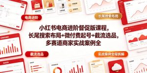 小红书电商进阶督促版课程，长尾搜索布局+微付费起号+截流选品，多赛道商家实战案例全程拆解-网赚36计