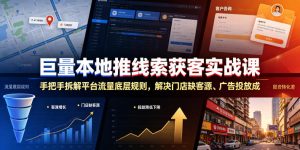 巨量本地推线索获客实战课，手把手拆解平台流量底层规则，解决门店缺客源、广告投放成本高、留资转化差等痛点-网赚36计