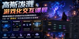 高斯泼溅与游戏化交互课程，将高斯泼溅技术与传统的节点式逻辑深度结合，打造一套“游戏化”的沉浸式场景的交互系统-网赚36计
