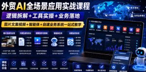 外贸AI全场景应用实战课程｜逻辑拆解+工具实操+业务落地，图片文案视频+智能体+自建业务系统一站式教学-网赚36计