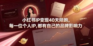 小红书IP变现40天陪跑，每一位个人IP，都有自己的品牌影响力-网赚36计