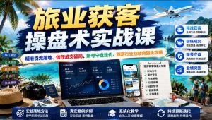 旅业获客操盘术实战课|精准引流落地、信任成交破局、账号守盘迭代、旅游行业业绩突围全攻略-网赚36计