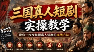 三国真人短剧实操教学,带你一步步掌握真人短剧的实战方法-网赚36计