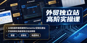 外贸独立站高阶实操课|从域名服务器搭建到Elementor定制化建站,打造高转化询盘型独立站全教程-网赚36计