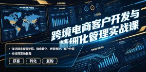 跨境电商客户开发与精细化管理实战课|海外精准客源挖掘、询盘转化、老客维护、客户分层全流程落地教程-网赚36计