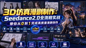 3D仿真漫剧制作:Seedance2.0全流程实战,带你从0到1完成高质量漫剧创作-网赚36计