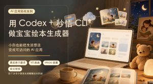 AI应用实战案例,用Codex+秒悟CLl做宝宝绘本生成器,小白也能把生活想法变成可访问的AI应用-网赚36计