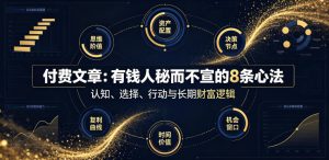 付费文章:有钱人秘而不宣的8条心法-网赚36计