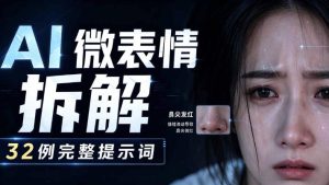 AI微表情拆解提示词合集，精准调控AI角色表情，可直接复用，0基础也能调出影视级表情变化-网赚36计