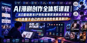 AI漫剧创作全体系课程|从0基础剧本IP到批量爆款漫剧成片落地,打造属于自己的可变现的专属漫剧IP-网赚36计