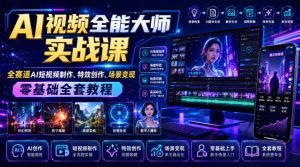 AI视频全能大师实战课|全赛道AI短视频制作、特效创作、场景变现零基础全套教程-网赚36计