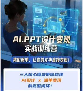 AI+PPT设计变现实战训练营,我们派单,让你的才华直接变现,三大核心模块带你构建Al设计x派单变现的完整闭环-网赚36计
